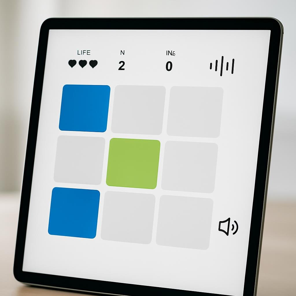 Screenshot of Dual N-Back working memory game