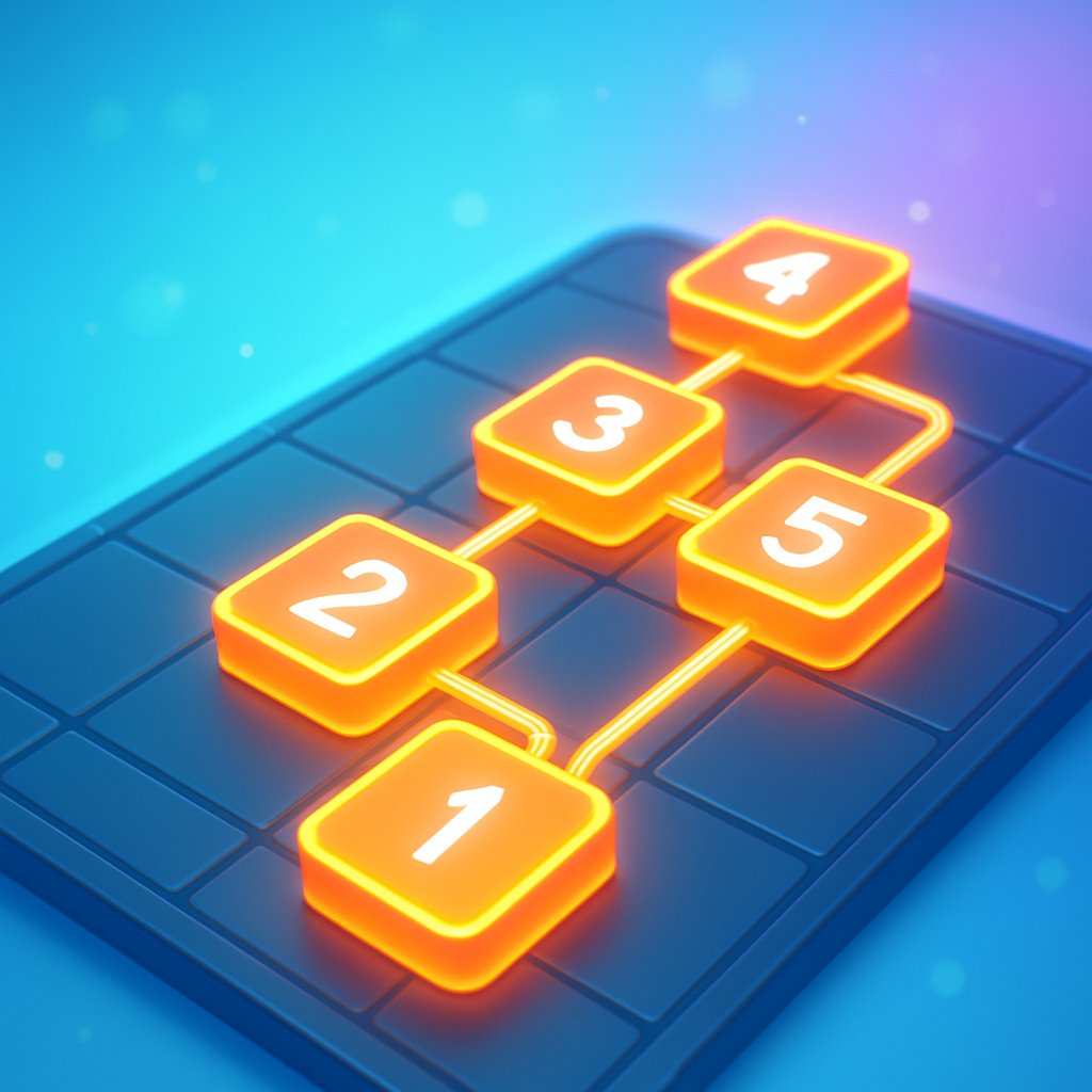 Number sequence builder game for training ordered recall